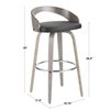 Lumisource Grotto Barstool in Walnut and Cream Faux Leather, PK 2 B30-GROTTOR WLCR2